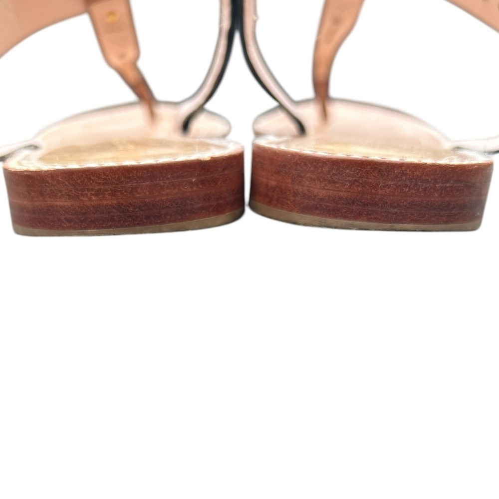 Kate Spade Sky Flat Sandals 9 Luggage Natural Black Vachetta Coastal Boho - Picture 5 of 9